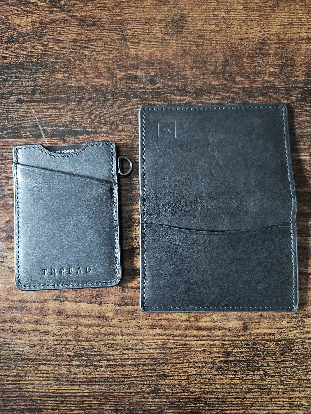 Thread Wallets Bundle | Vertical Leather Wallet & Slim Elastic Card Holder